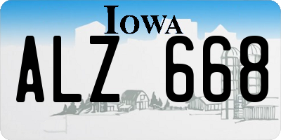 IA license plate ALZ668