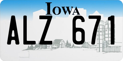 IA license plate ALZ671