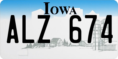 IA license plate ALZ674