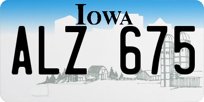 IA license plate ALZ675