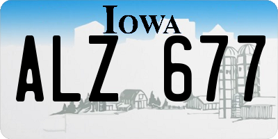 IA license plate ALZ677