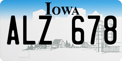 IA license plate ALZ678