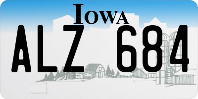 IA license plate ALZ684