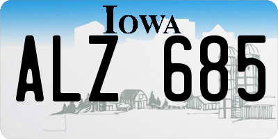 IA license plate ALZ685