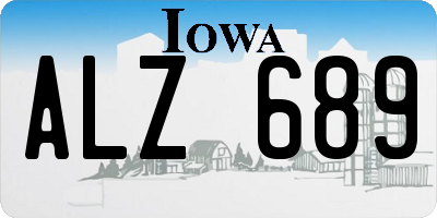 IA license plate ALZ689