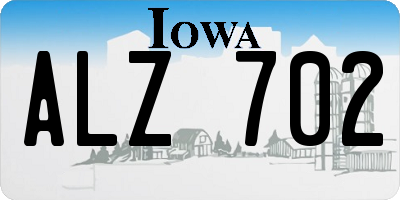 IA license plate ALZ702