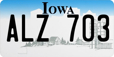 IA license plate ALZ703