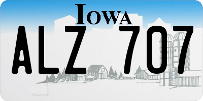 IA license plate ALZ707
