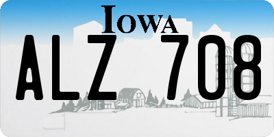 IA license plate ALZ708