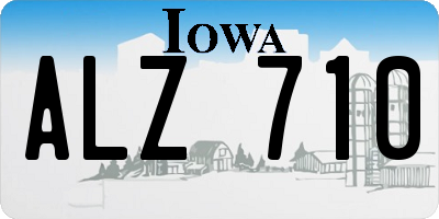 IA license plate ALZ710