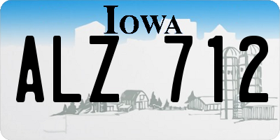 IA license plate ALZ712