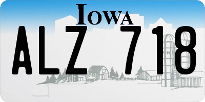 IA license plate ALZ718
