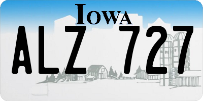 IA license plate ALZ727