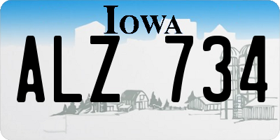 IA license plate ALZ734