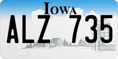 IA license plate ALZ735