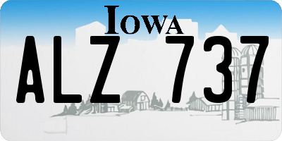 IA license plate ALZ737