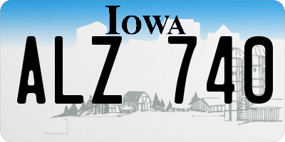 IA license plate ALZ740