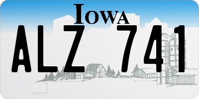 IA license plate ALZ741