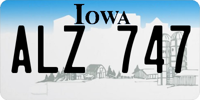 IA license plate ALZ747