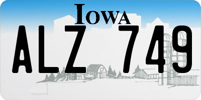 IA license plate ALZ749