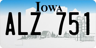 IA license plate ALZ751