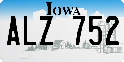 IA license plate ALZ752