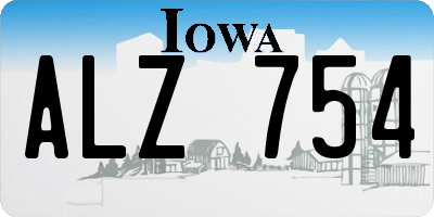 IA license plate ALZ754