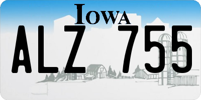 IA license plate ALZ755