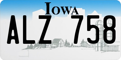 IA license plate ALZ758