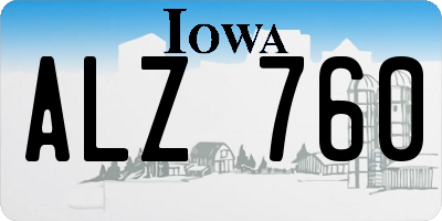 IA license plate ALZ760