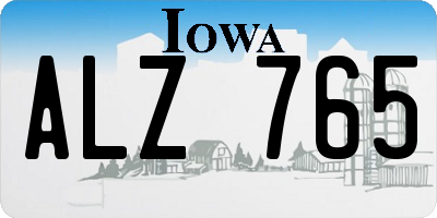 IA license plate ALZ765