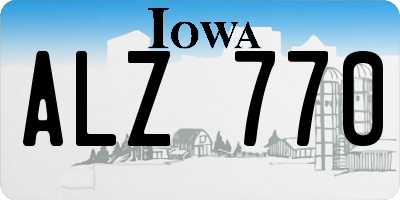 IA license plate ALZ770