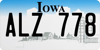 IA license plate ALZ778