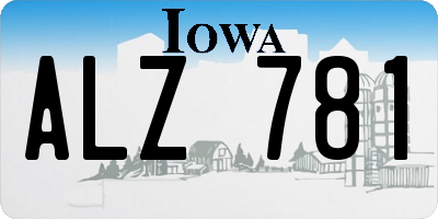 IA license plate ALZ781