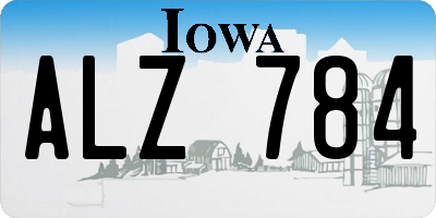 IA license plate ALZ784