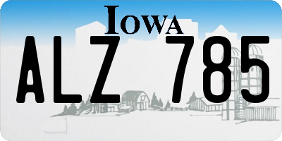 IA license plate ALZ785