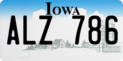 IA license plate ALZ786