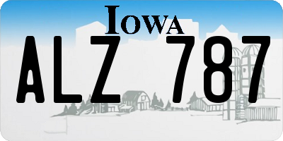 IA license plate ALZ787