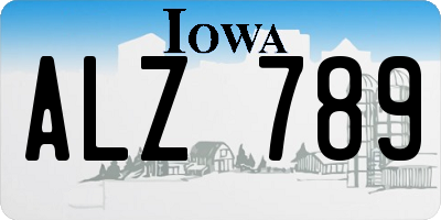 IA license plate ALZ789