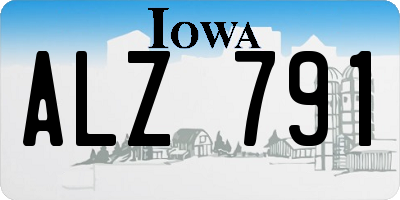 IA license plate ALZ791