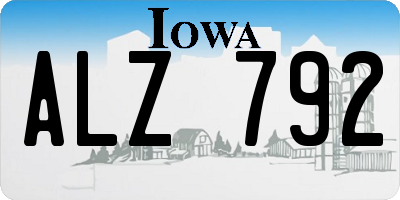 IA license plate ALZ792