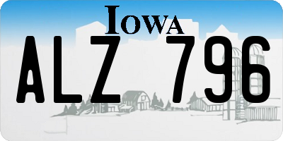 IA license plate ALZ796