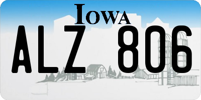 IA license plate ALZ806