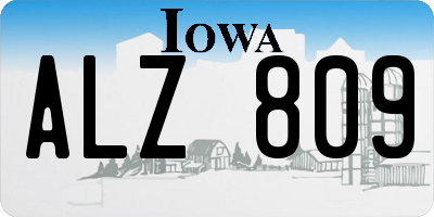 IA license plate ALZ809