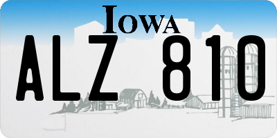 IA license plate ALZ810