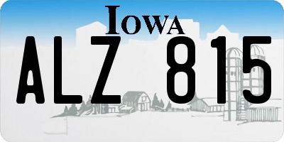 IA license plate ALZ815