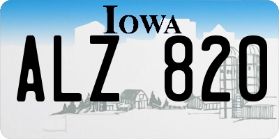 IA license plate ALZ820