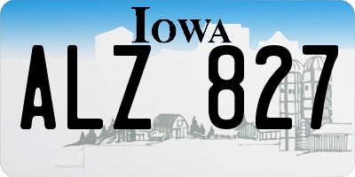 IA license plate ALZ827