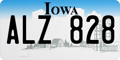 IA license plate ALZ828
