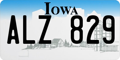 IA license plate ALZ829